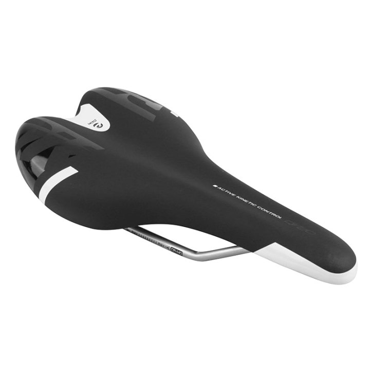 Selle Newton Route-VTT Kinetic Noir Deco Blanc-Noir 260X140 mm Rail Cromoly Argent