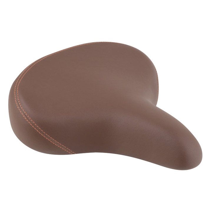 Selle Newton City Relax Unisex Marron Avec Elastomeres 268X260 mm Rail Acier - Super Large
