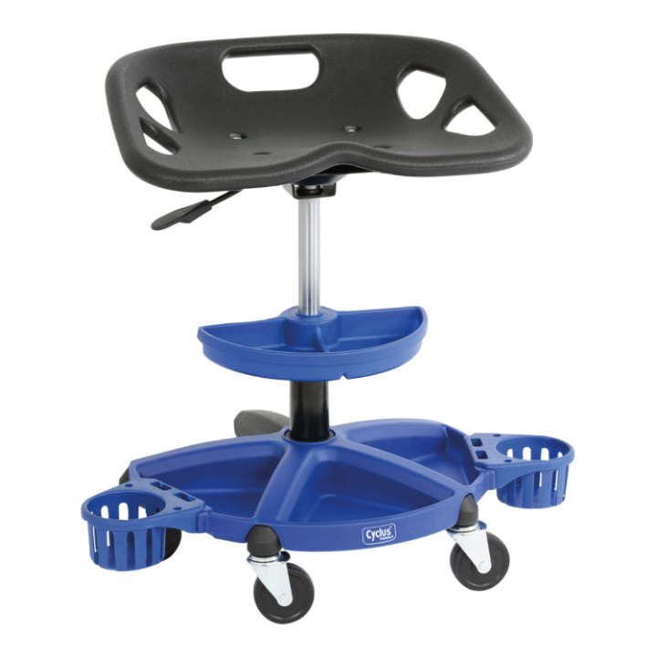Siege-Tabouret D'Atelier Creeper 2.0 Cyclus Avec Plateau Outil Et Porte Conteneur -Made In Cee-