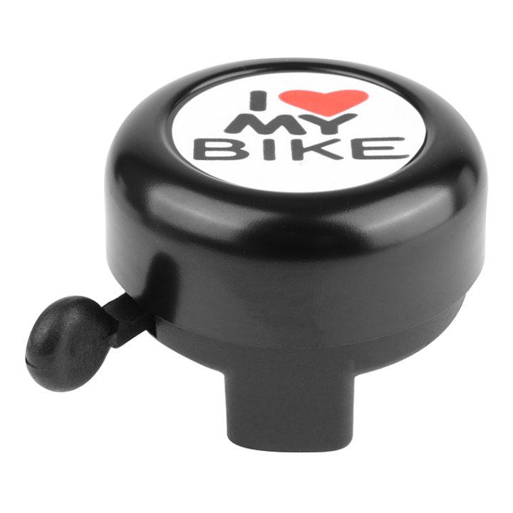 Sonnette Timbre P2R Alu Noir ''I Love My Bike'' 55 mm (Vendu A L'Unite)