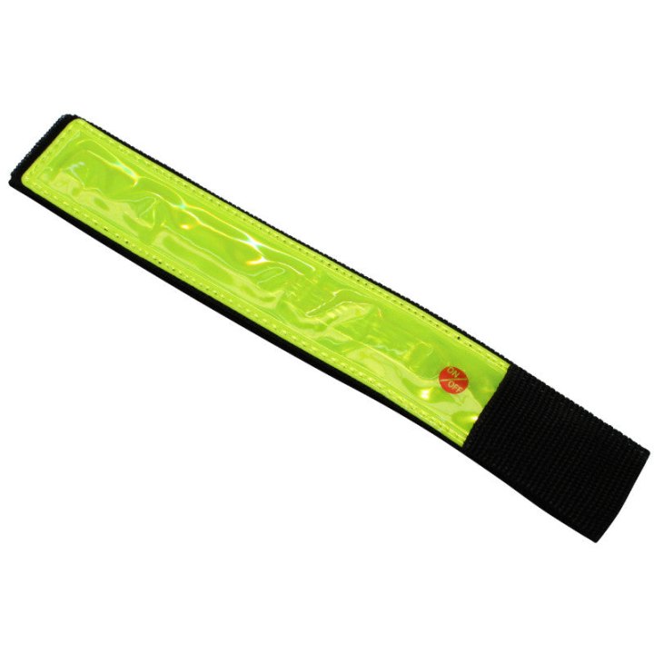 Brassard De Sécurité P2R Jaune Reflechissant Avec 1 LED (Livre Avec Pile Cr2032) (Vendu A L'Unite)