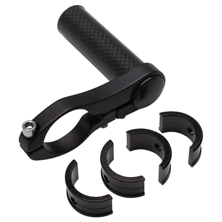 Support Compteur Et Éclairage Alu-Carbone Fixation Cintre 25,8-31,8 mm (Largeur 70 mm Et Diamètre 25 mm)