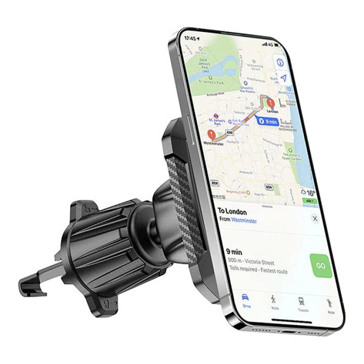 Support Smartphone-Telephone Rixus Universel Rectangle Magnetique Rotation 360° Gris Fixation Grille Ventilation Voiture (Vendu A L'Unite) -Rxhm61-