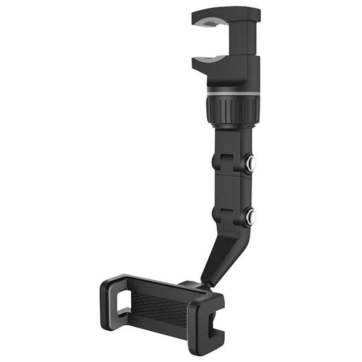 Support Smartphone-Telephone Rixus Universel A Pince Rotation 360° Noir Fixation Rétroviseur Voiture (Vendu A L'Unite) -Rxhm46-