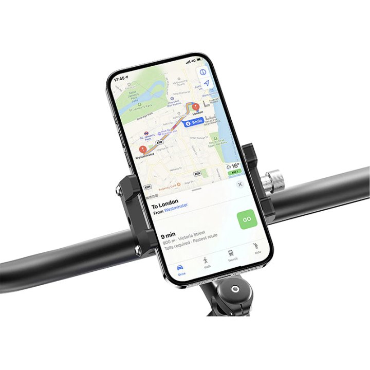 Support Smartphone-Telephone Rixus Universel Orientable Verticalement-Horizontalement Noir Avec Fixation A Collier Sur Cintre (Vendu A L'Unite) Compatible VTT Et Route -Rxhb06-