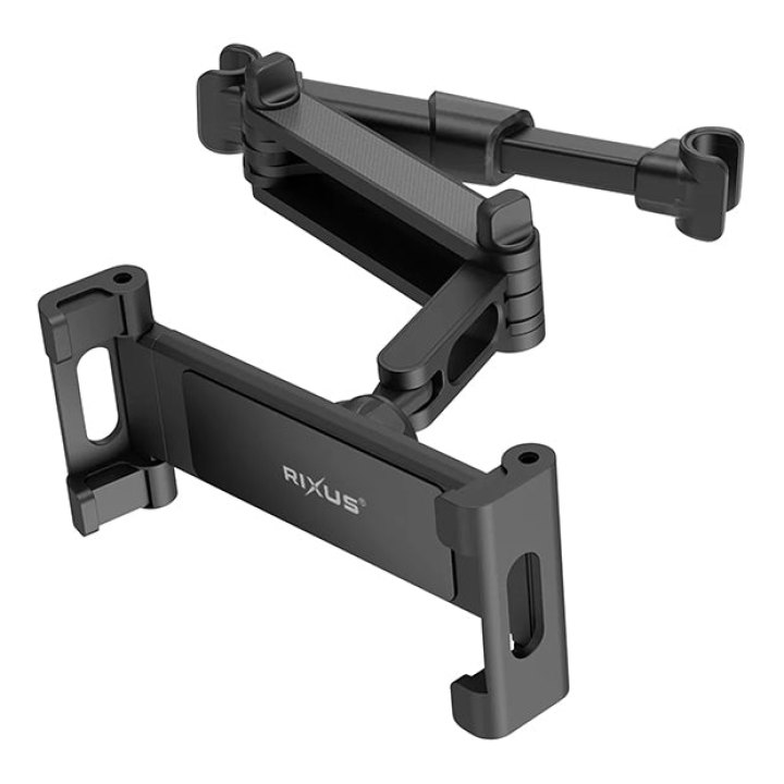 Support Tablette Rixus A Bras Télescopique Noir Fixation Appui-Tête Pour Passager Arrière Voiture (Vendu A L'Unite) -Rxhw12-
