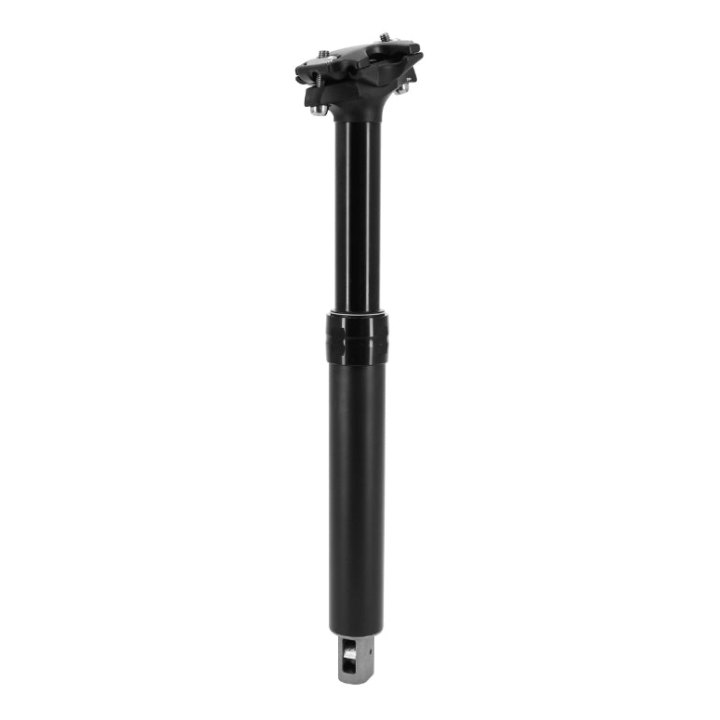 Tige De Selle VTT Télescopique Dropper Air - Huile Alu Noir Diam. 30.9 L346 mm (Réglage Par Câble Interne Débattement 100 mm) Manette Commande Au Cintre