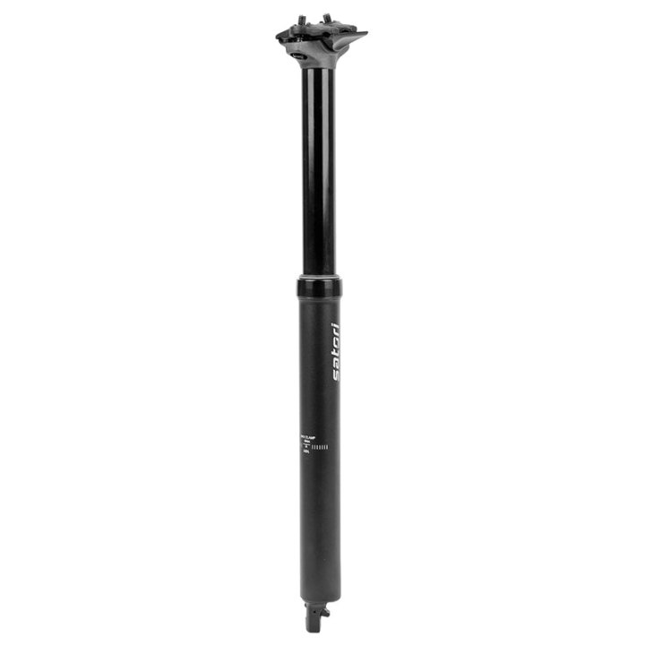 Tige De Selle VTT Télescopique Atlas Pro Alu Noir Diam. 31.6 L428 mm (Réglage Par Câble Interne Débattement 150 mm) Manette Commande Au Cintre