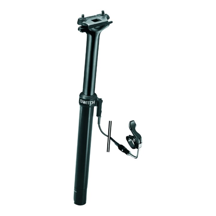 Tige De Selle VTT Télescopique Switch Alu Noir Diam. 27,2 L390 mm (Réglage Par Câble Externe 0-125 mm) Fixation Cintre