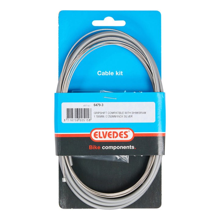 Transmission Pour Moyeu Nexus 3V. Elvedes Gaine 2,25M Gris - Câble 1,7M INOX Avec Embouts De Gaine (Vendu A L Unite)