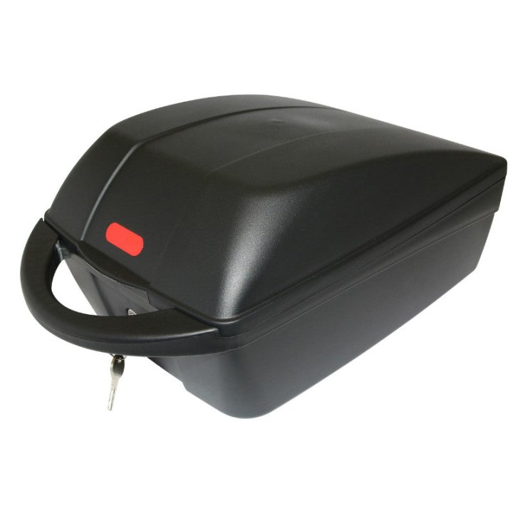 Top Case Vélo Polisport 11L Noir Sur Platine A Clé (L30,5 cm X L24,5 cm X H18,5 cm) - Poids Max 5 Kg