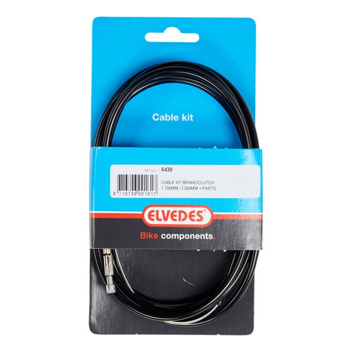 Transmission Frein Route Elvedes Gaine Noir 2,00 M-Câble Galva 1,8M (Kit Transmission 1Câble-1 Gaine)
