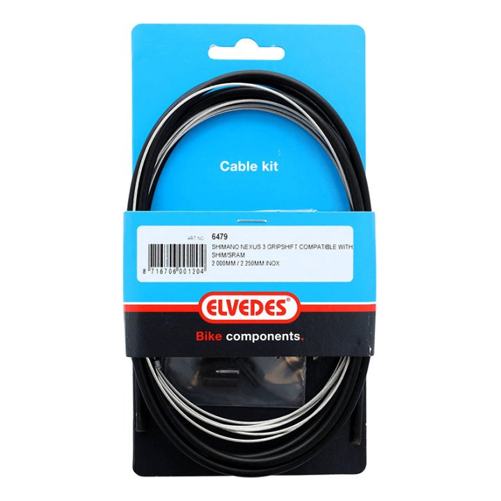 Transmission Pour Moyeu Nexus 3V. Elvedes Gaine 2,25M Noir - Câble 2,00M INOX Avec Embouts De Gaine (Vendu A L Unite)
