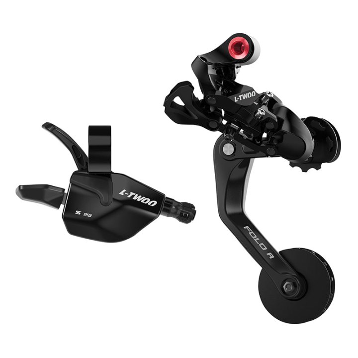 Transmission Vélo Pliant Urbain Ltwoo Manette Gauche 5V. Et Dérailleur Arrière Ltwoo 5V. Noir Pour Vélo Pliant Brompton (Vendu A L'Unite)