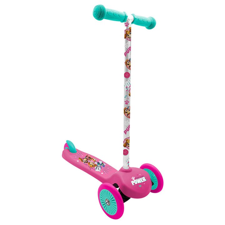 Trottinette Enfant Disney 3 Roues Paw Patrol Rose Pliable Et Réglable Avec Frein Roue Arrière (Pat Patrouille)
