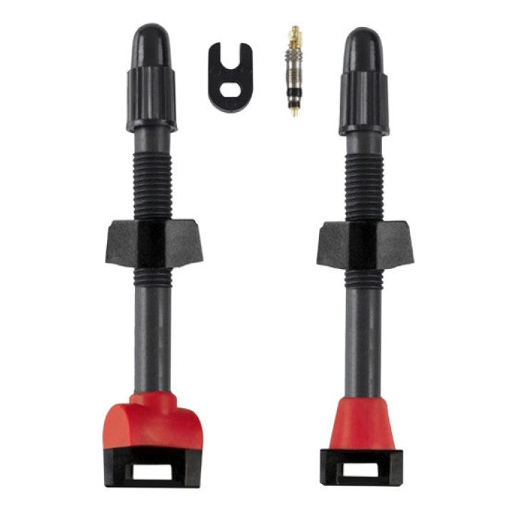 Valve De Pneu Tubeless Presta P2R Carbone 55 mm (Poids : 8G-Pr) (Vendu A La Paire Sur Carte)