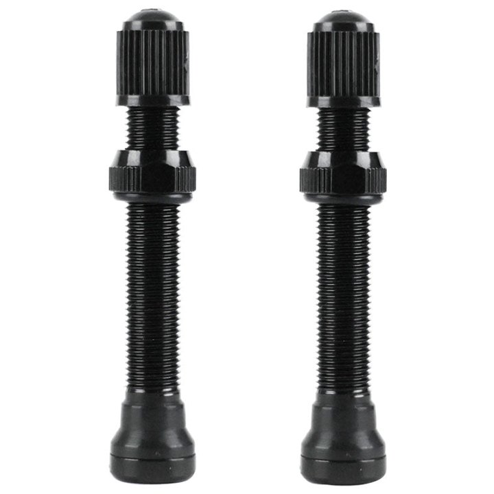 Valve De Pneu Tubeless Schrader Velox Alu Noir 60 mm Obus Demontable (Vendu A La Paire Sur Carte) Compatible Bosch