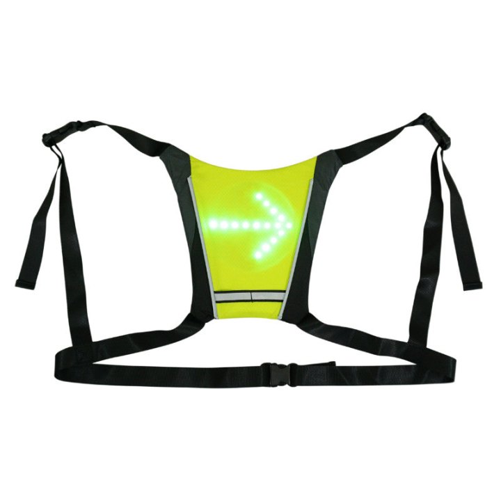 Veste-Gilet-Baudrier Sécurité Avec Signalisation Intégrée 48 Leds Avec Indicateur Direction Et Telecommande Cintre Sans Fil (H20Xl20 cm) Rechargeable Usb