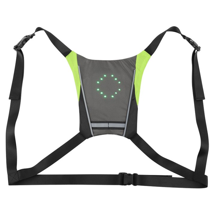 Veste-Gilet-Baudrier Sécurité Avec Signalisation Intégrée 48 Leds Avec Indicateur Direction Et Telecommande Cintre Sans Fil (H20Xl20 cm) Rechargeable Usb -Newton