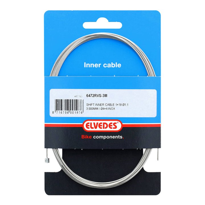 Câble De Dérailleur Elvedes Tandem INOX D1.1 mm L3,00M (Vendu A L'Unite Sur Carte)