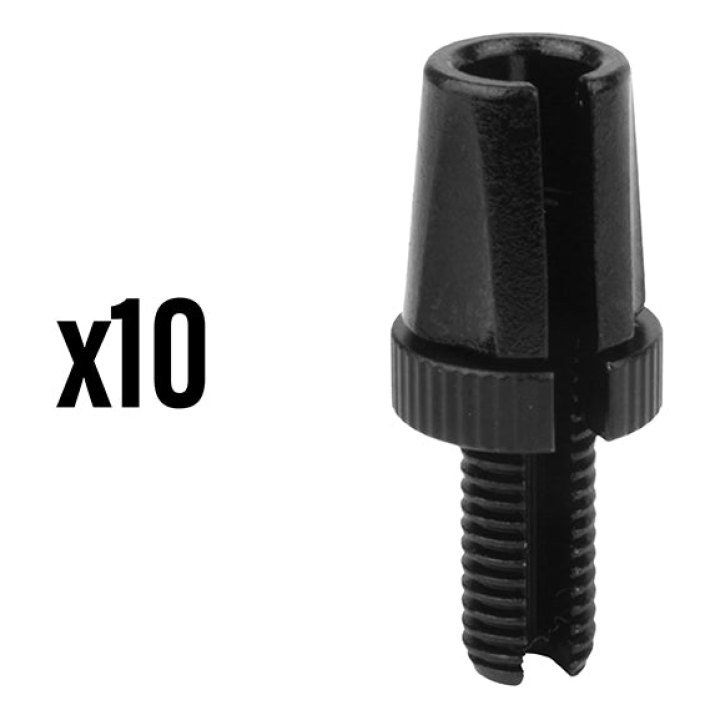 Vis Creuse Tendeur De Câble Vélo M 7 L10 mm Fendue Alu Noir (Boite De 10 Pieces) -Elvedes-