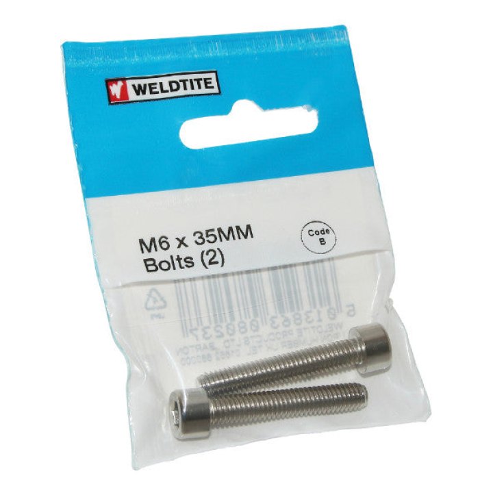 Vis M6 X 35 mm (Paire Sur Carte) -Weldtite-