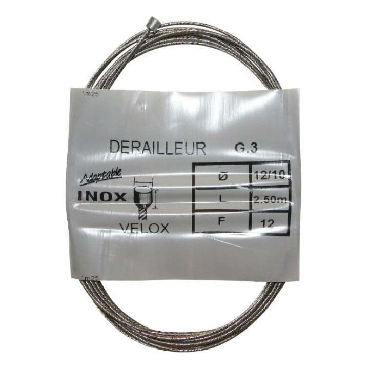 Câble De Dérailleur Velox INOX Pour Shimano 2,50M (Boite De 25 Câbles) 12-10 12 Fils