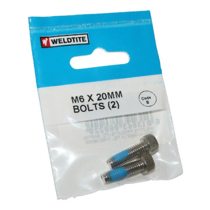 Vis M6 X 20 mm (Paire Sur Carte) -Weldtite-