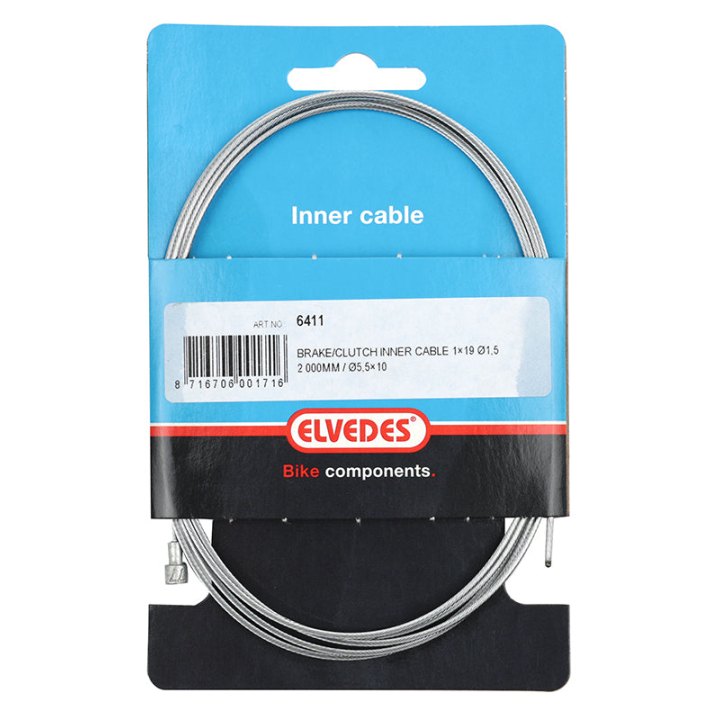 Câble De Frein Route Elvedes Acier Galvanise 2,00M (Vendu A L Unite Sur Carte)