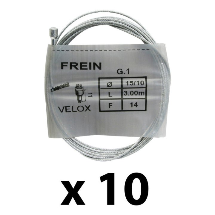 Câble De Frein Route-City Velox Galva 3.00M (Boite De 10 Câbles) 15-10 14Fils