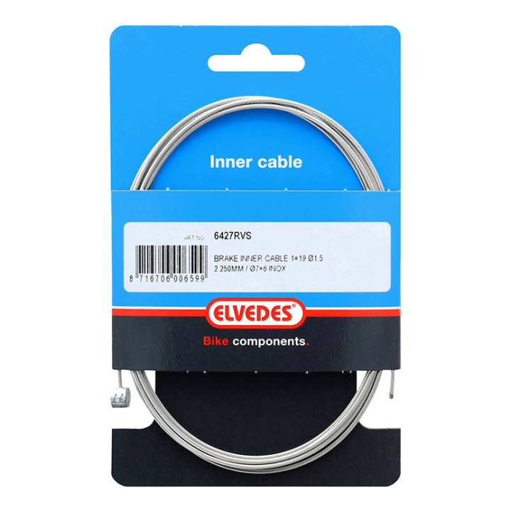Câble De Frein VTT Elvedes INOX L2,25M (Vendu A L'Unite Sur Carte)
