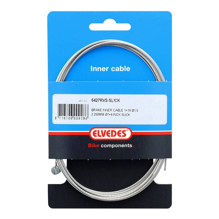 Câble De Frein VTT Elvedes INOX Lisse L2,25M (Vendu A L'Unite Sur Carte)