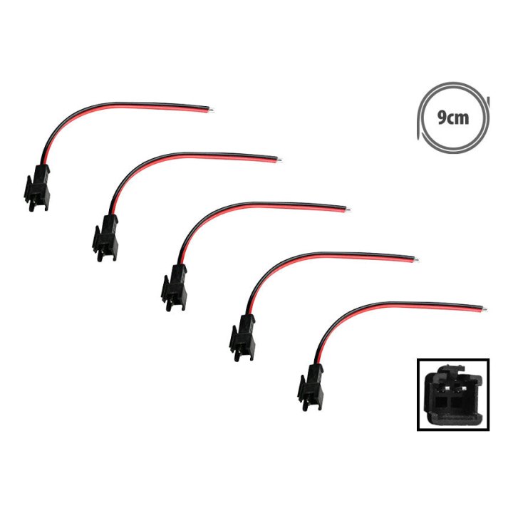 Câble prise JST 2 pin mâle x5pcs