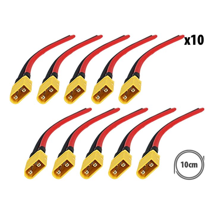 Câble XT30 mâle X10Pcs