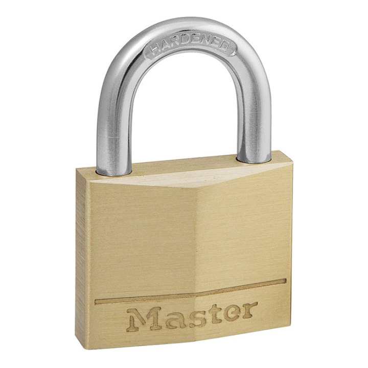 Cadenas A Clé Masterlock Laiton Anse Acier Cemente Largeur 40 mm, Anse 22 mm, Diam 6 mm (Double Verrouillage) (Vendu A L'Unite)