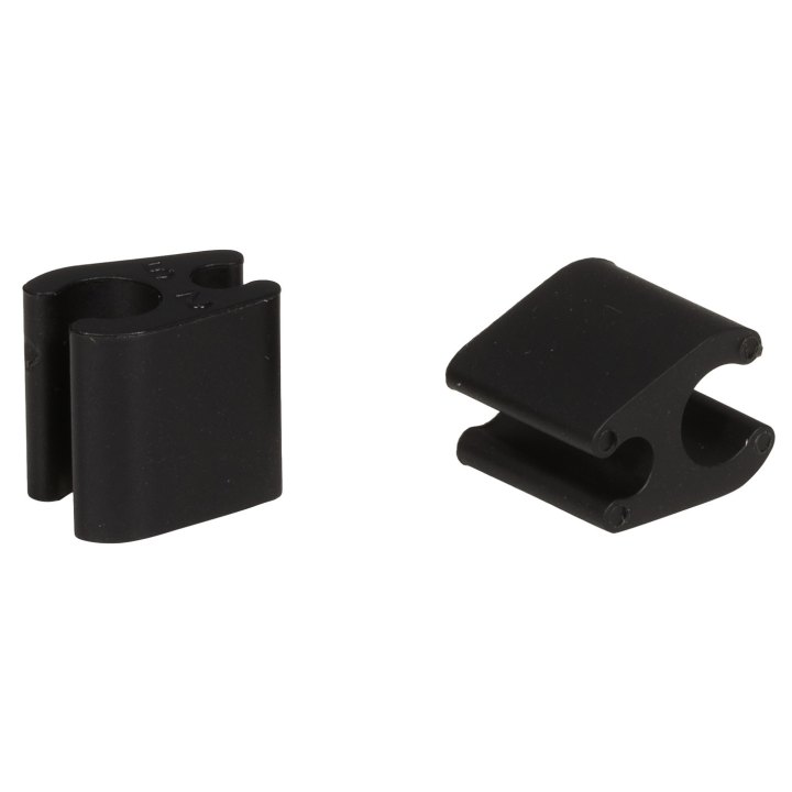 10x câble clips duo black 4,1mm / 4,1mm plastic Elvedes