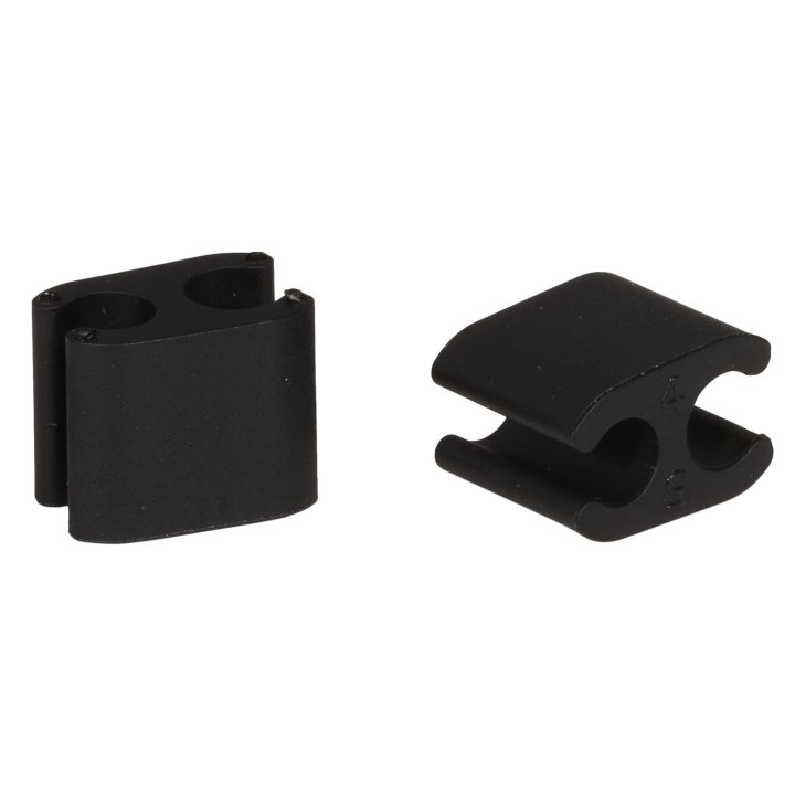 10x câble clips duo black 5,0mm / 5,0mm plastic Elvedes