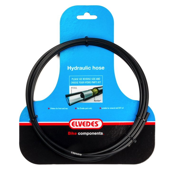 3m durite noir Elvedes pour huile Mineral et DOT, Kevlar et PTFE