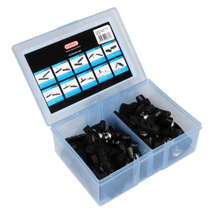 Boite de 25 paires patins de freins Elvedes pour Shimano route monobloc