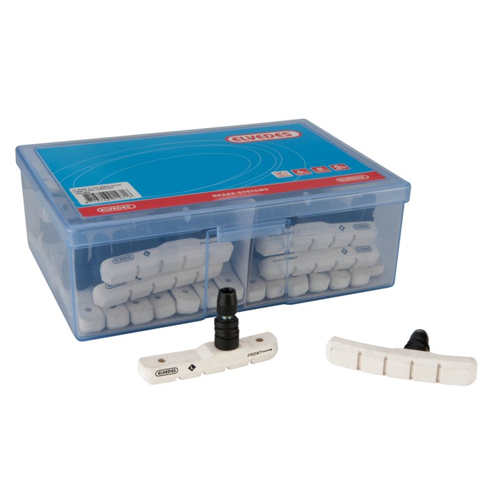 Boite de 25 paires patins de frein Elvedes V-Type 72mm White Compound