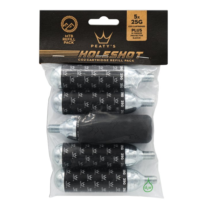 Cartouches CO2 Peaty's Holeshot recharge (x5)- MTB (25g)