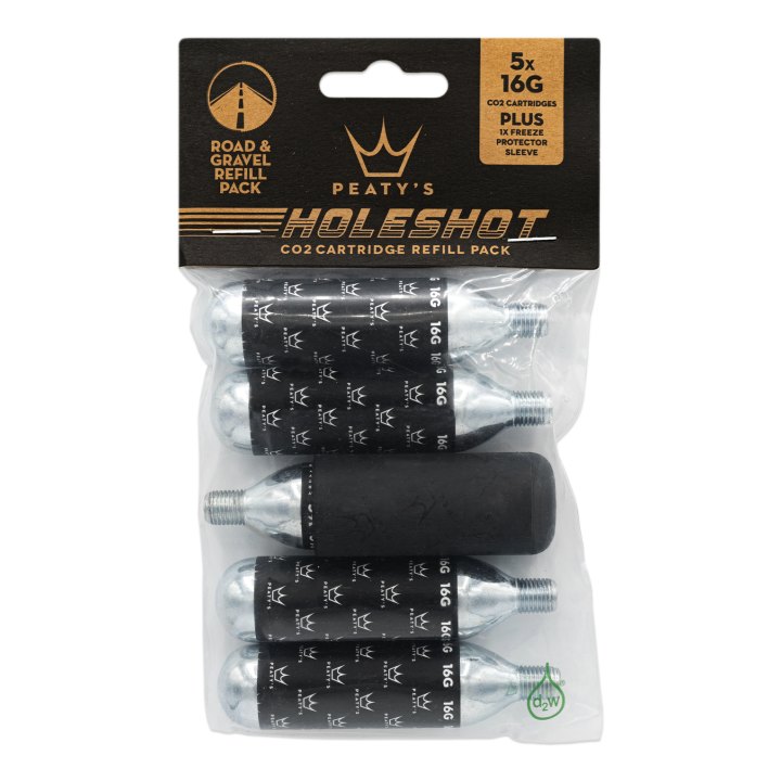 Cartouches CO2 Peaty's Holeshot recharge (x5)- Route / Gravel (16g)