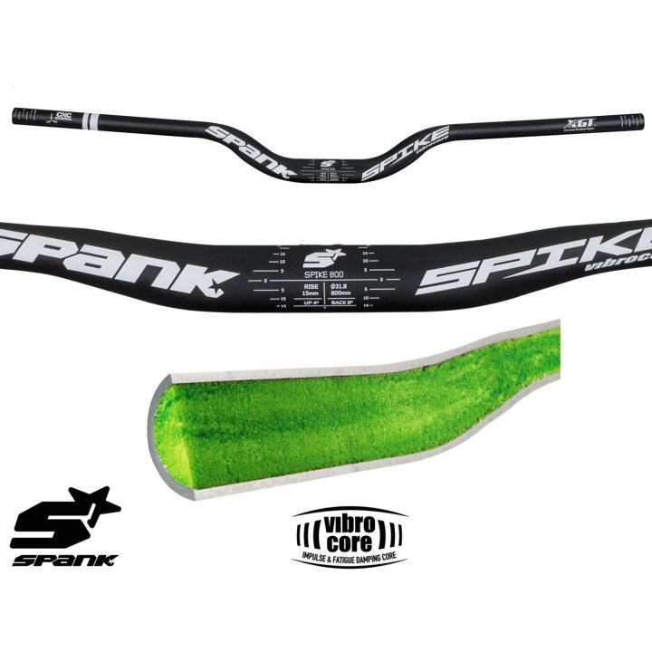 Cintre Spank Spike 800 Vibrocore, rise 50mm, noir/blanc