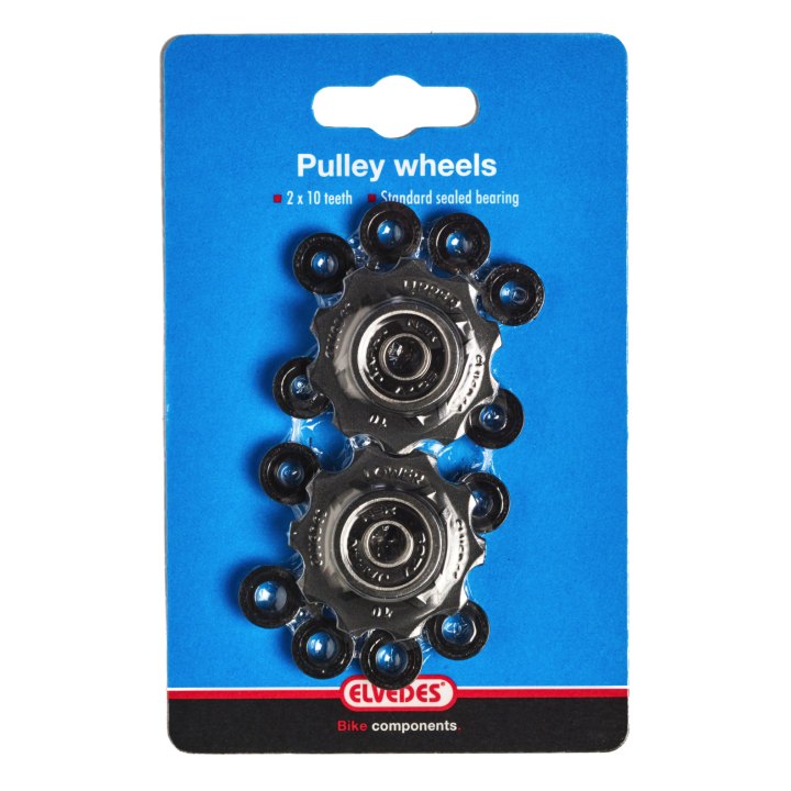 Galets de dérailleur 2 x 10 dents roulements annulaires incl. Elvedes Spacer
