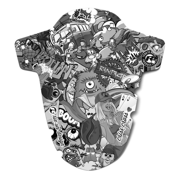 Garde-boue avant Riesel Design CRISS:CROSS stickerbomb eyecatcher ultra black