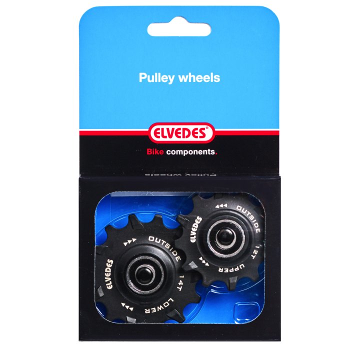 Galets de dérailleur 1 x 12 + 1 x 14 dents roulements annulaires Elvedes Narrow W