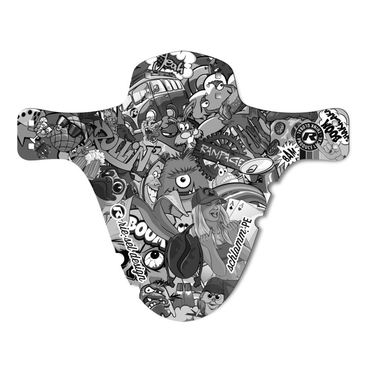 Garde-boue avant Riesel Design SCHLAMM:PE stickerbomb eyecatcher ultra black