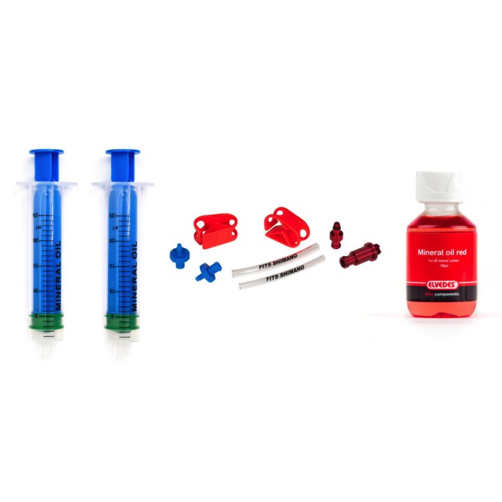 Kit de purge Elvedes pour Shimano complet (1x 2020095 + 1x 2018040 + 1x 2016005)