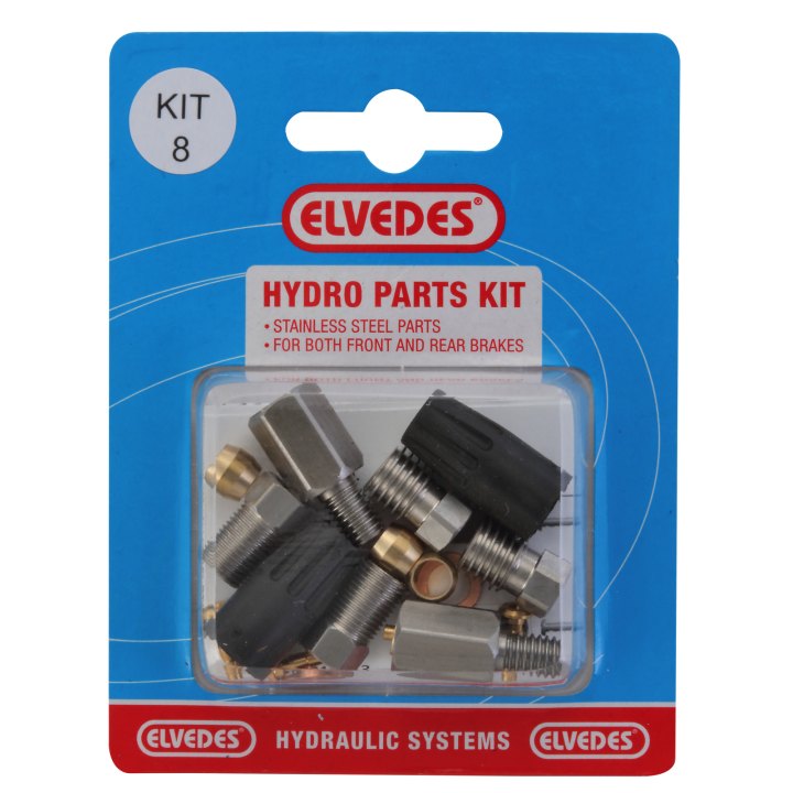 Hydro Elvedes Parts kit 8: M9x1,25 + M6 (Mag. MT2) Stainless Steel Parts pour Front et R