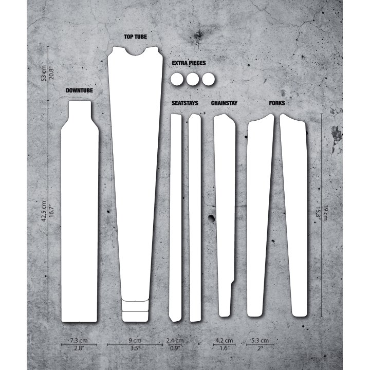 Kit film de protection cadre DYEDBRO EVO Gravel/route EVO Clear